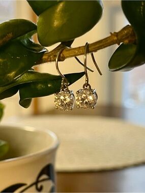 Classic Sterling Silver CZ Drop Earrings